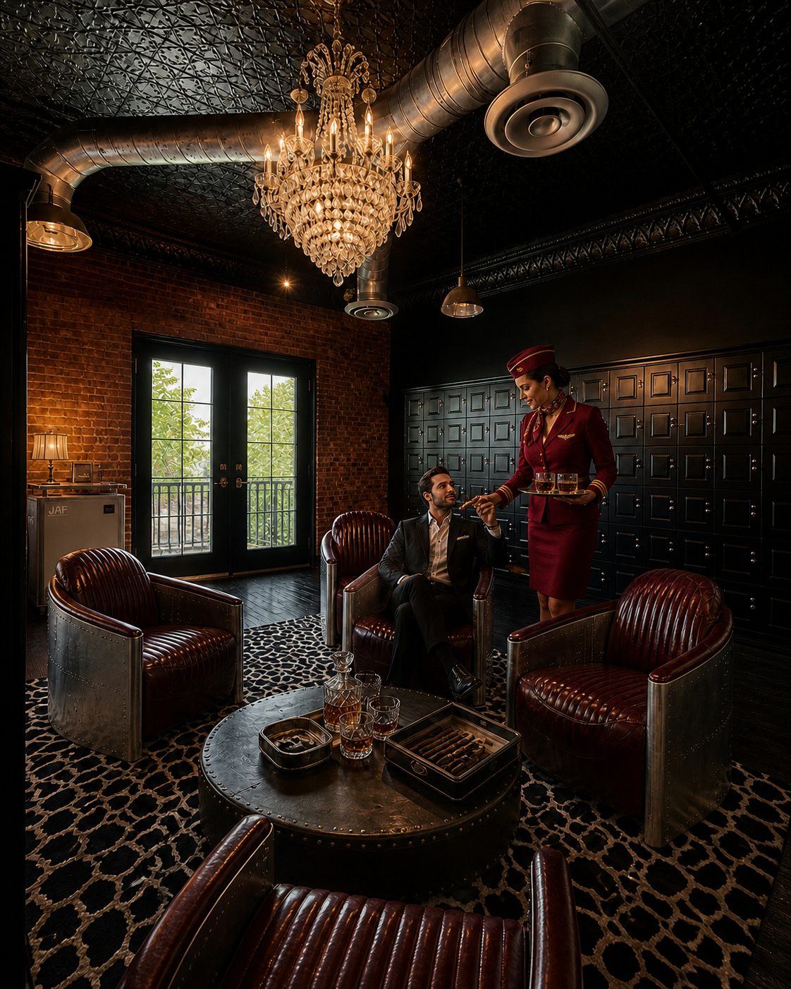 Luxurious private room and lounge at Flytimer Club