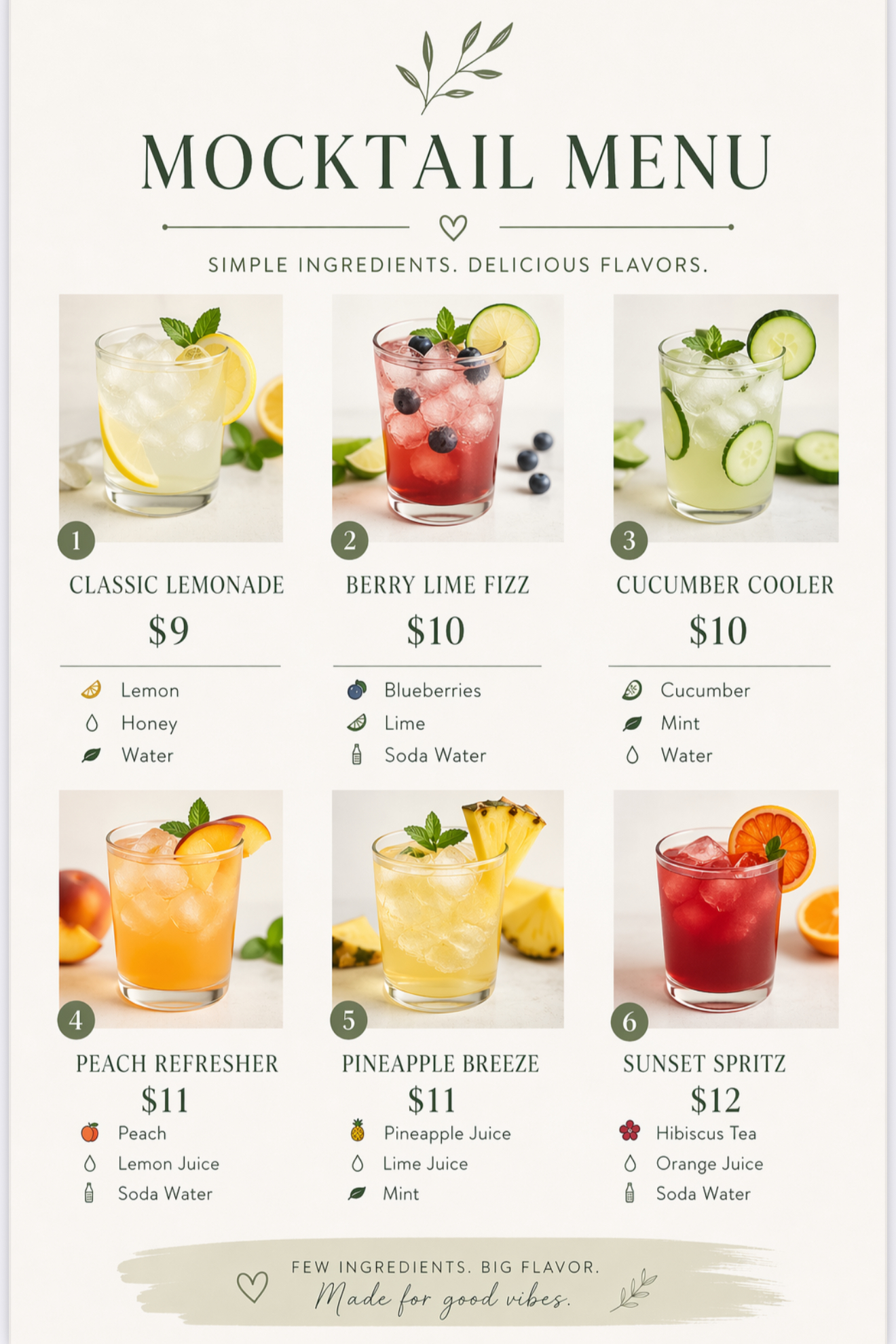 Food menu