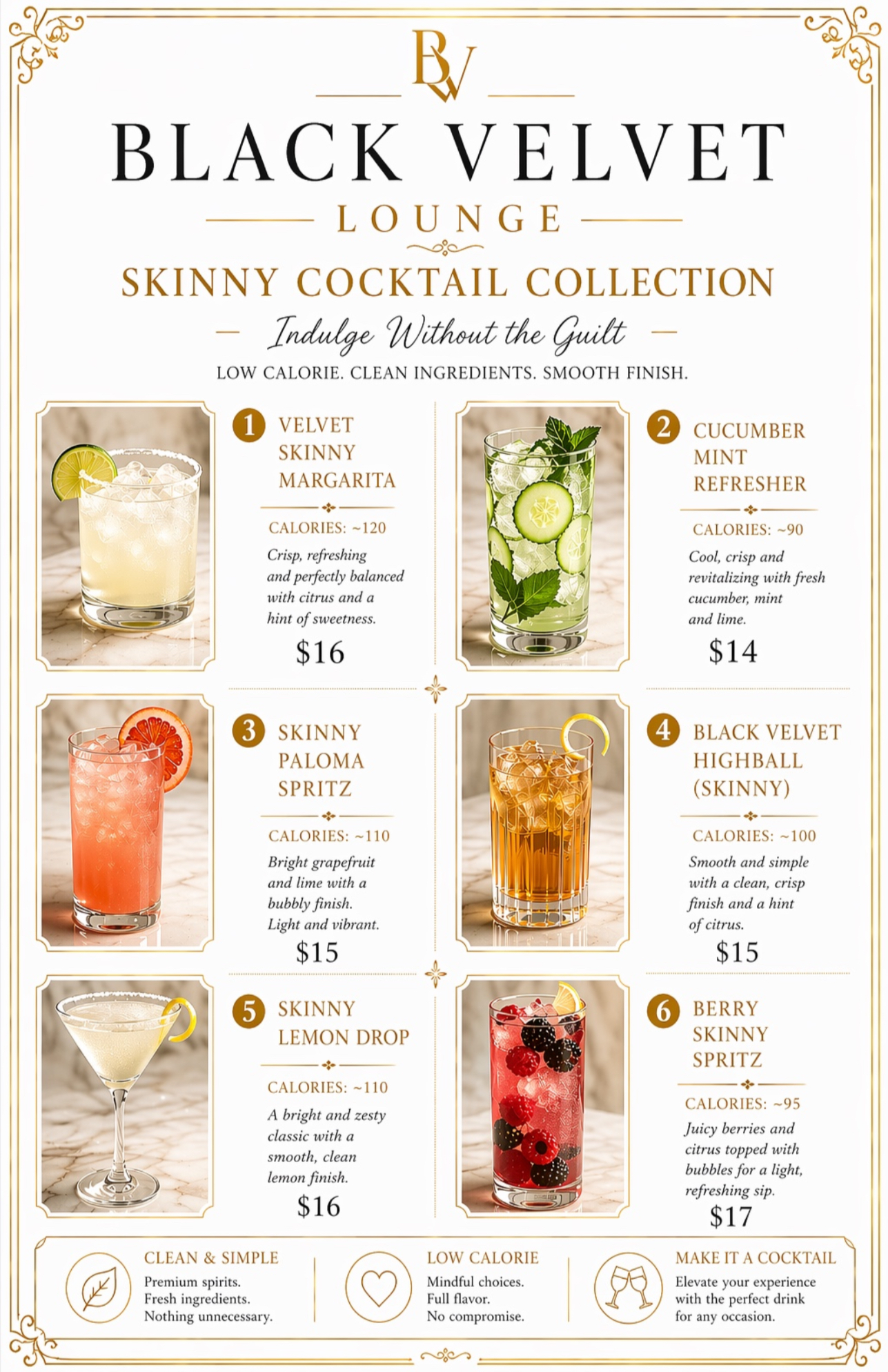 Drink menu